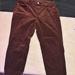 J. Jill Rich Brown Corduroy Straight Leg Jeans